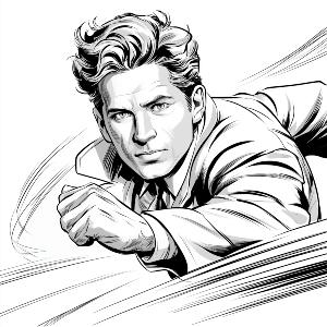 Image of a man running to pick up a phone call